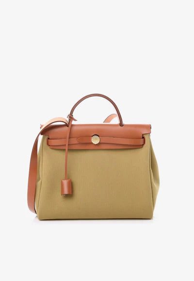Hermès Herbag 39 in Ginger and Naturel Vache Hunter and Toile bag