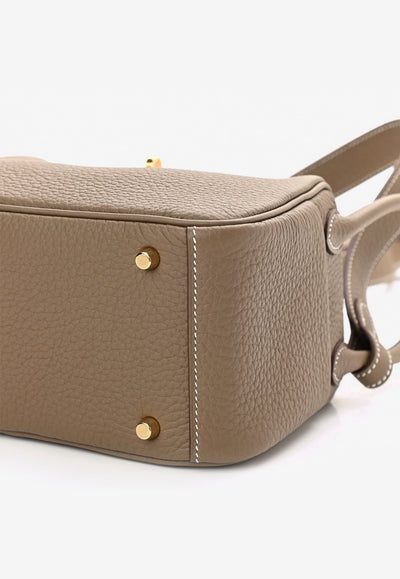 Hermès Mini Lindy 20 in Etoupe Taurillon Clemence with Gold Hardware bag - Image 4