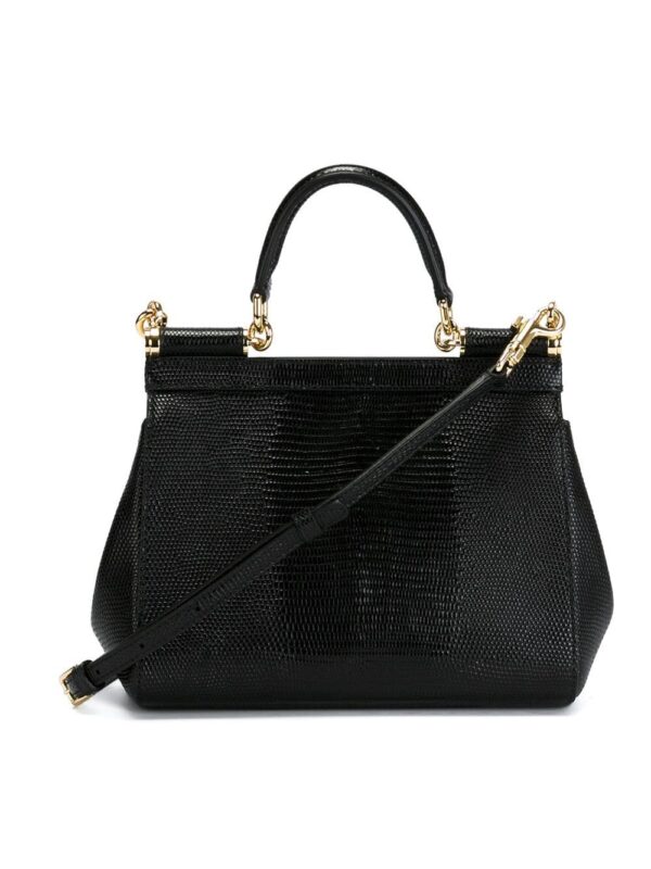 Dolce & Gabbana small Sicily iguana-print top-handle bag - Image 3