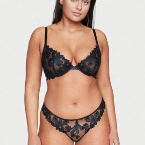 Victoria's Secret Ziggy Floral Embroidery Unlined Demi Bra