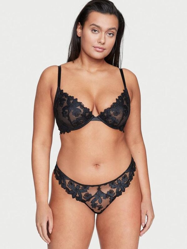 Victoria's Secret Ziggy Floral Embroidery Unlined Demi Bra