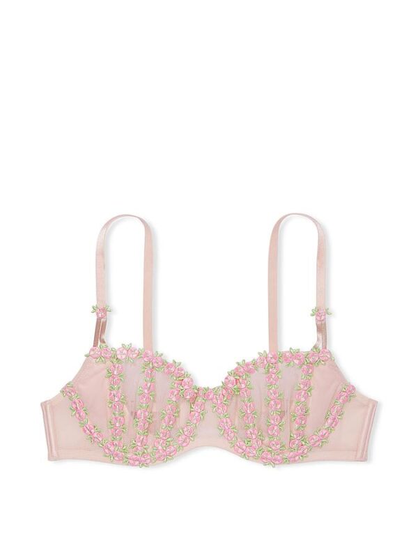 Victoria's Secret Wicked Caged Rosebud Embroidery Unlined Balconette Bra - Image 3