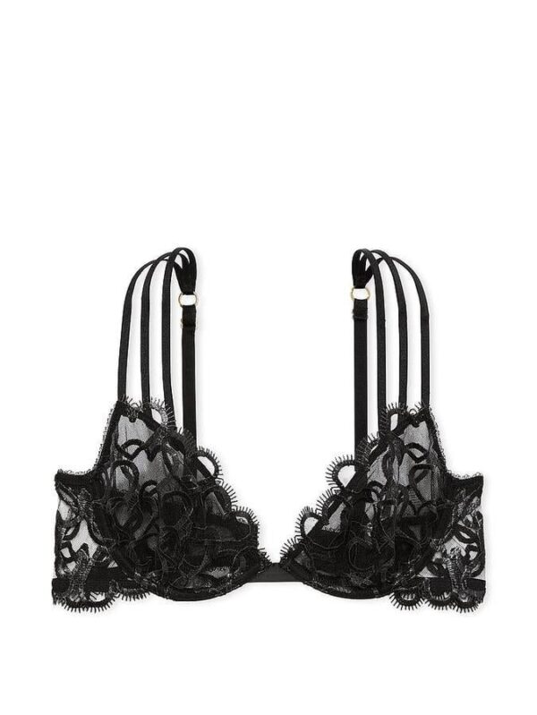 Victoria's Secret Shimmer Heart Embroidery Low-Cut Demi Bra - Image 3