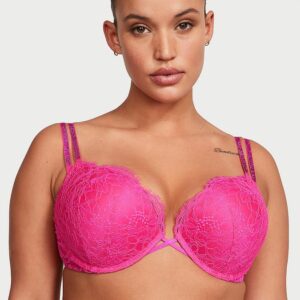 Victoria's Secret Bombshell Add-2-Cups Shine Strap Lace Push-Up Bra
