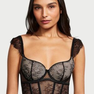 Victoria's Secret Lace Cap-Sleeve Corset Top