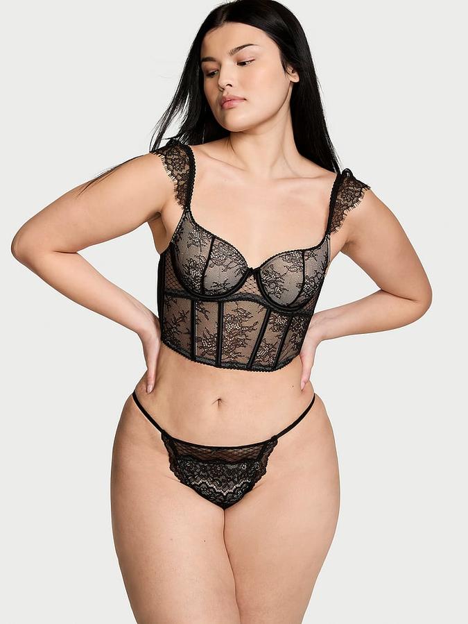 Victoria's Secret Lace Cap-Sleeve Corset Top - Image 3