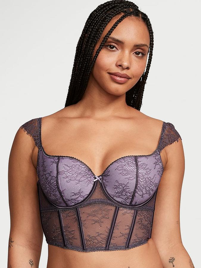 Victoria's Secret Lace Cap-Sleeve Corset Top