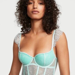 Victoria's Secret Lace Cap-Sleeve Corset Top