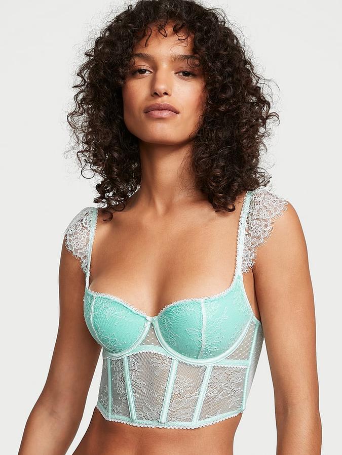 Victoria's Secret Lace Cap-Sleeve Corset Top