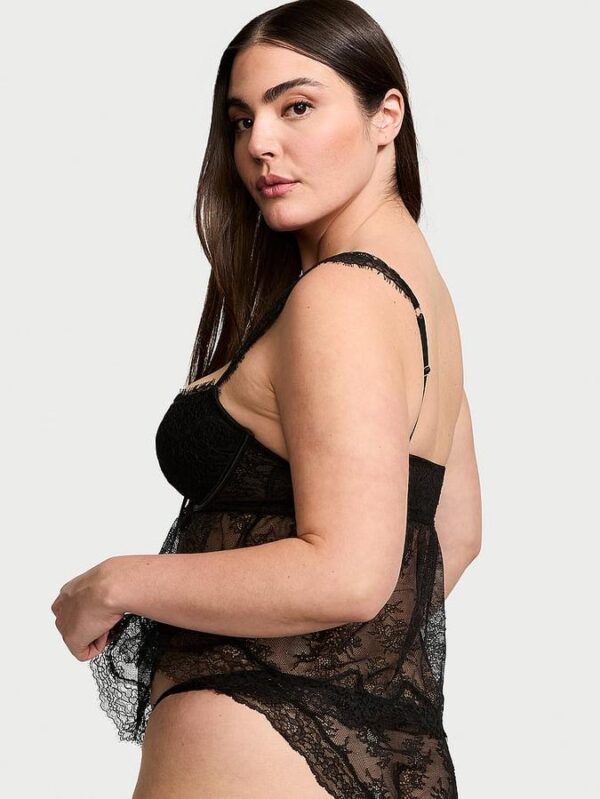 Victoria's Secret Wicked Unlined Lace Cap-Sleeve Tie-Front Corset Top - Image 2
