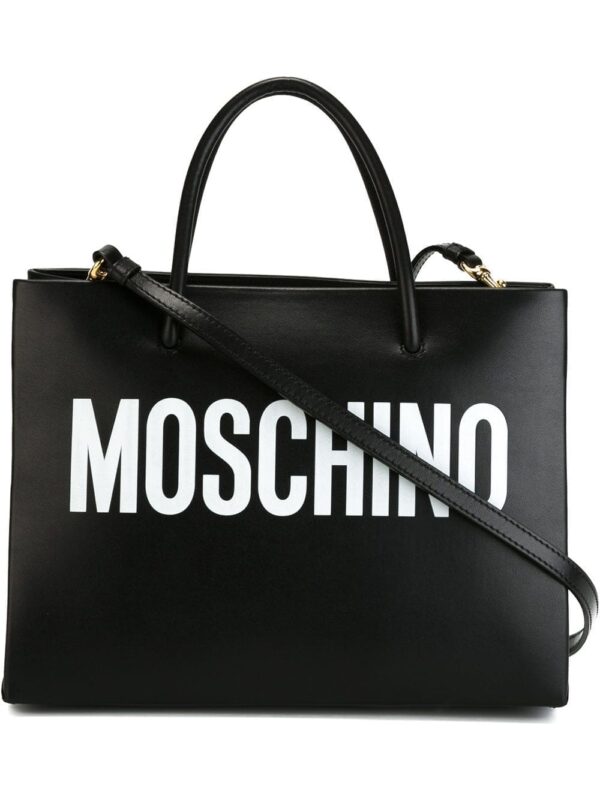 Moschino Logo print square tote