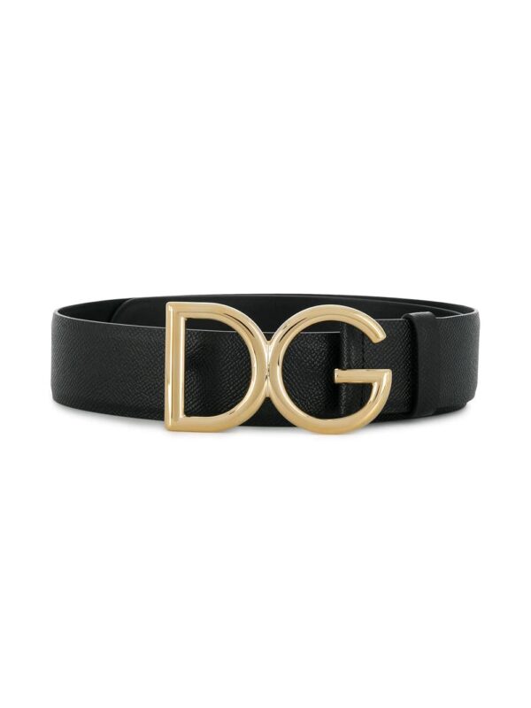 Dolce & Gabbana  DG logo pebbled leather belt