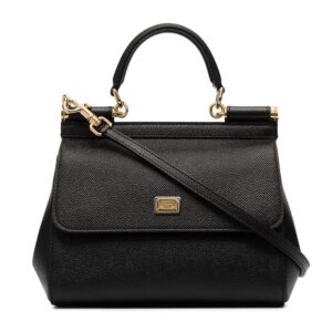 Dolce & Gabbana black sicily small leather bag