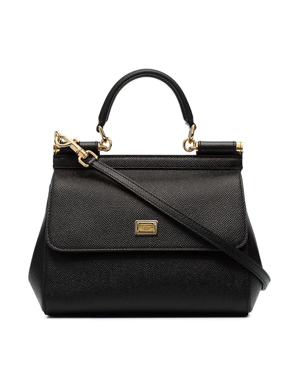 Dolce & Gabbana black sicily small leather bag