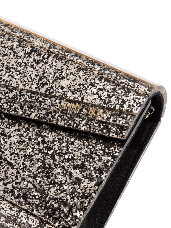 Jimmy Choo metallic Candy glitter envelope clutch - Image 5