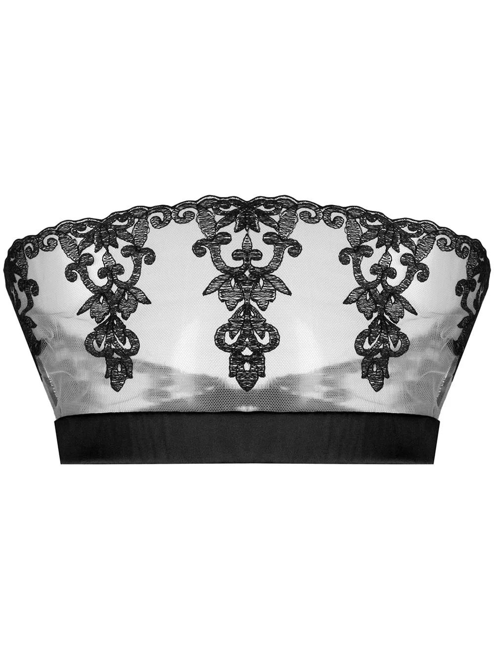 Fleur Of England Onyx lace embroidered strapless bra