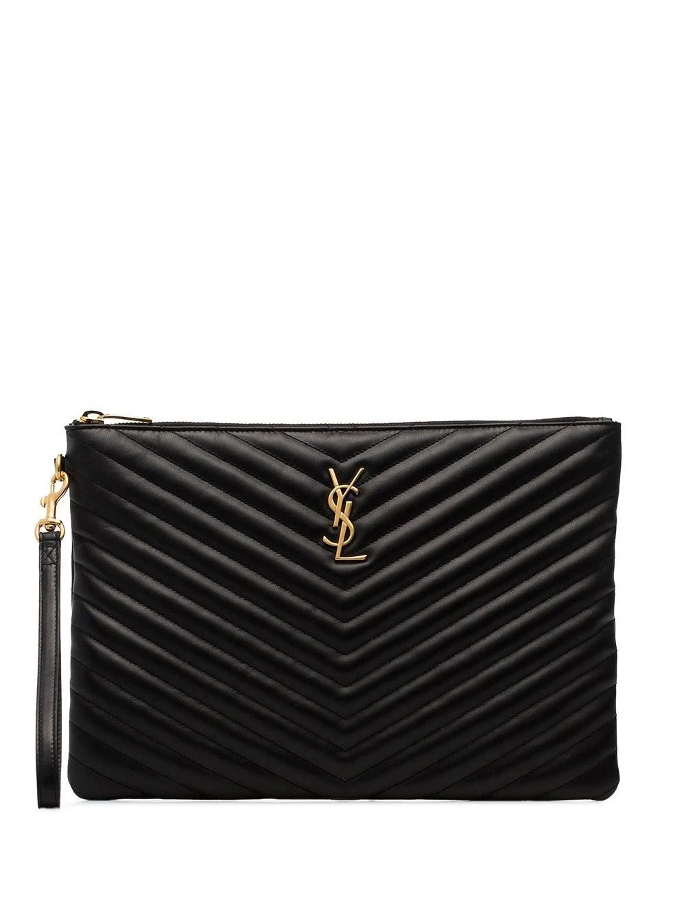 Saint Laurent quilted monogram clutch bag