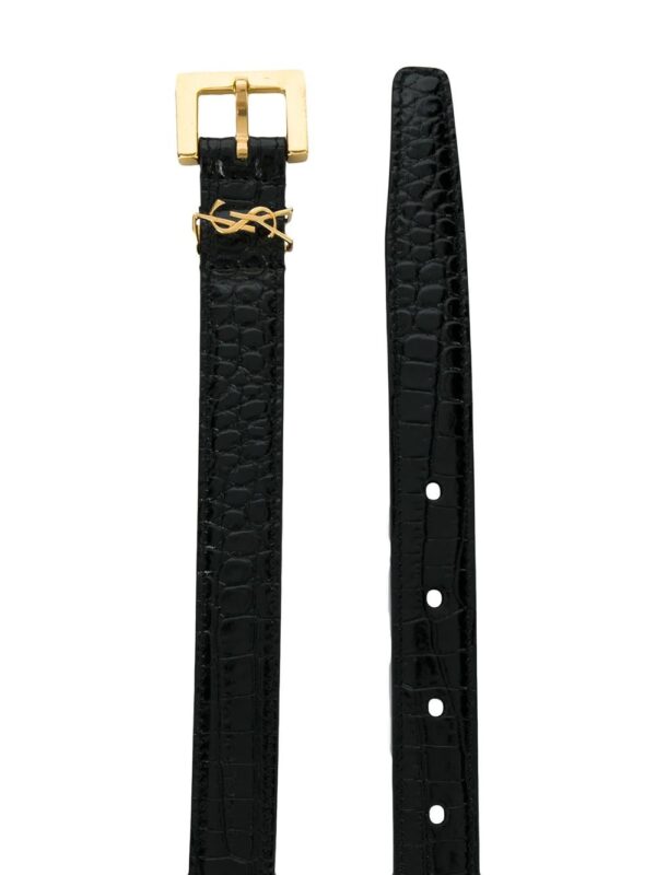 Saint Laurent  Monogram crocodile-embossed belt - Image 2