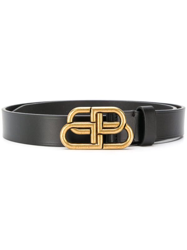 Balenciaga  BB logo thin leather belt