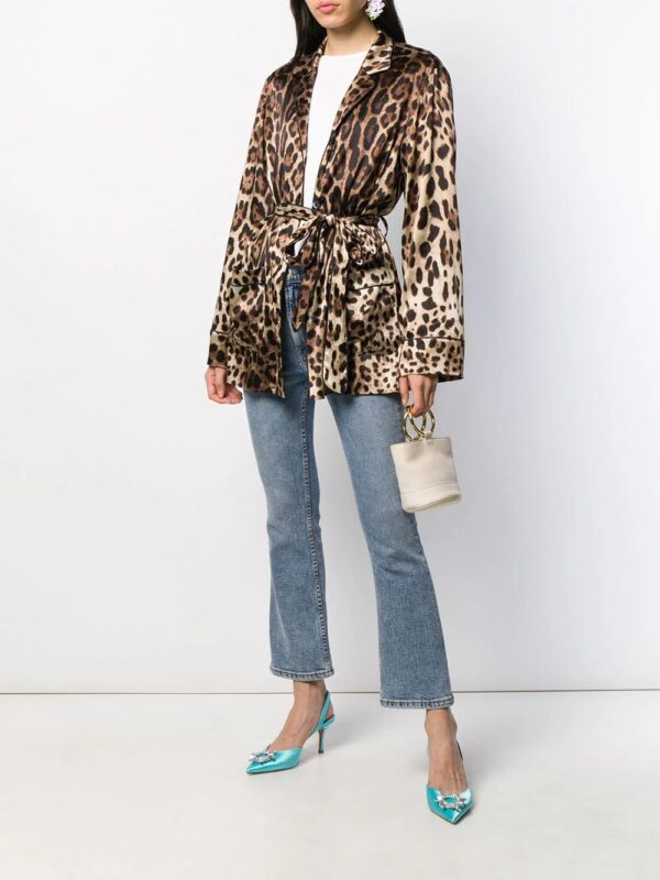 Dolce & Gabbana  leopard-print satin pajama shirt - Image 2