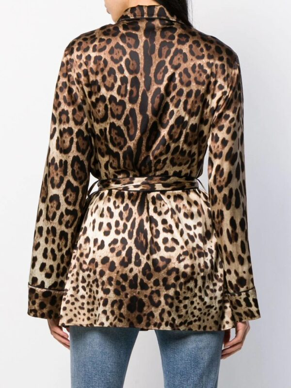Dolce & Gabbana  leopard-print satin pajama shirt - Image 4