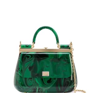 Dolce & Gabbana Sicily malachite-glass box bag