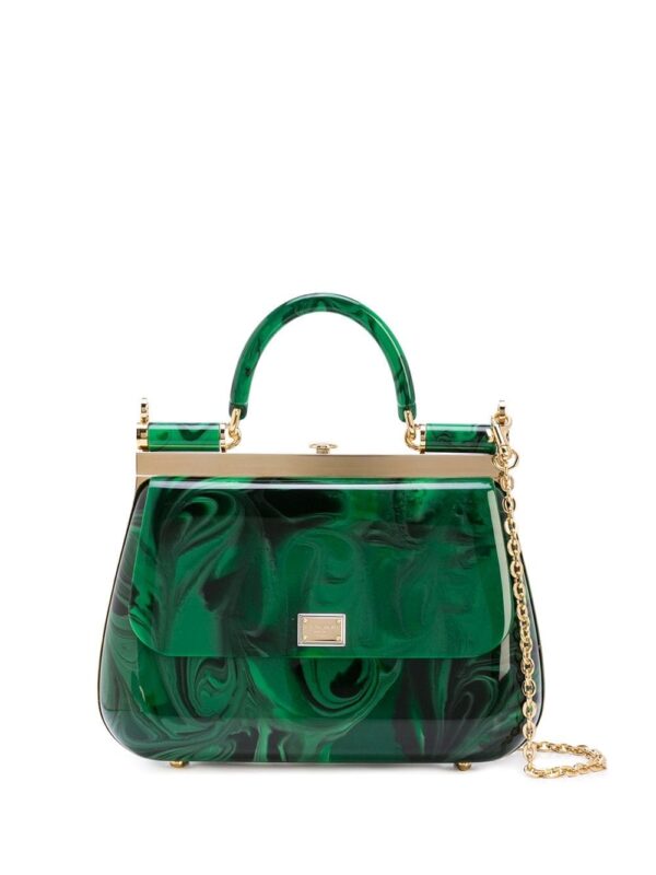 Dolce & Gabbana Sicily malachite-glass box bag