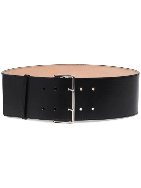 Alexander McQueen  black leather waist belt