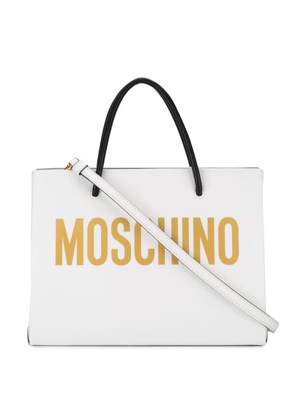 Moschino square logo-print tote bag