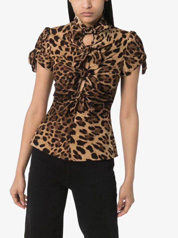 Dolce & Gabbana  knotted leopard-print shirt - Image 2