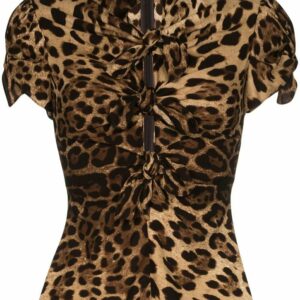 Dolce & Gabbana  knotted leopard-print shirt