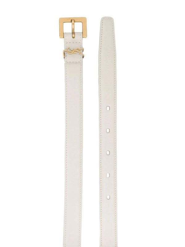 Saint Laurent  Monogram square-buckle narrow belt - Image 2
