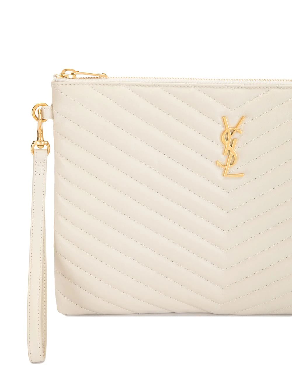 Saint Laurent V-stitch logo clutch - Image 4