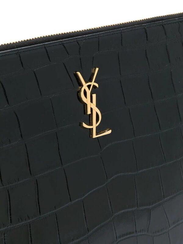 Saint Laurent  crocodile-embossed tablet-holder pouch bag - Image 4