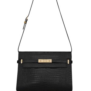 Saint Laurent  Manhattan crocodile-embossed shoulder bag