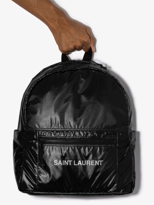 Saint Laurent Nuxx Ripstop logo-print backpack - Image 4
