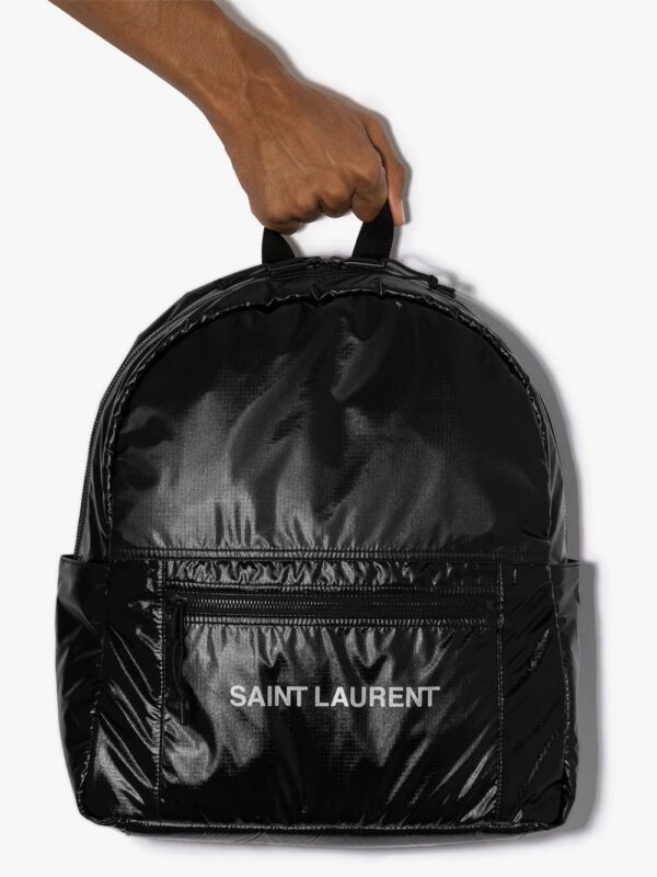 Saint Laurent Nuxx Ripstop logo-print backpack - Image 4