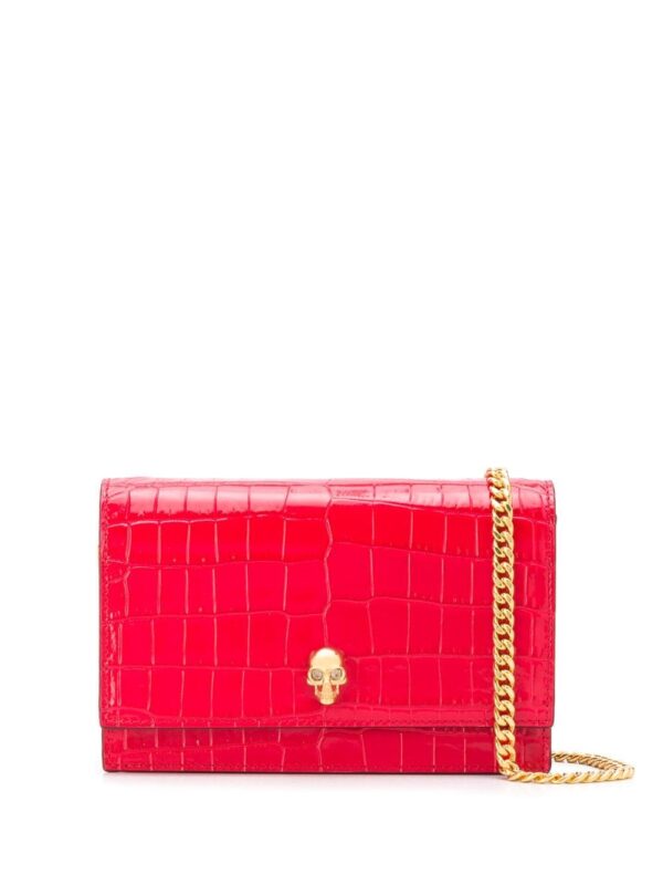 Alexander McQueen Skull crocodile-effect crossbody bag