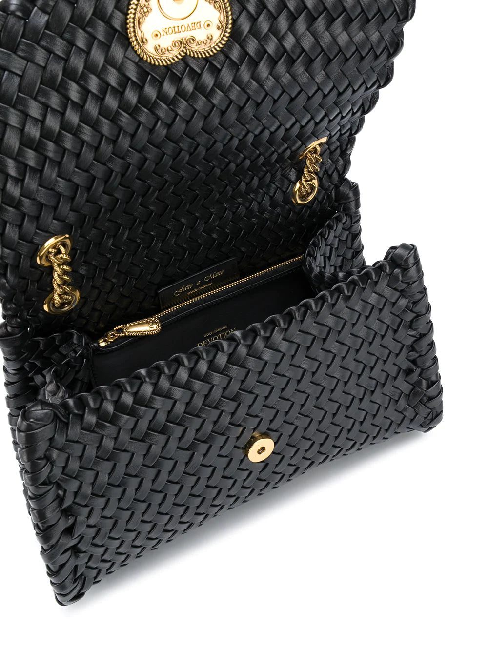 Dolce & gabbana logo-plaque woven shoulder bag - Image 3