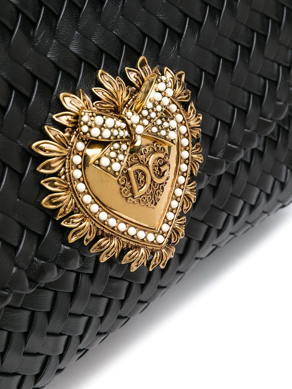 Dolce & gabbana logo-plaque woven shoulder bag - Image 4