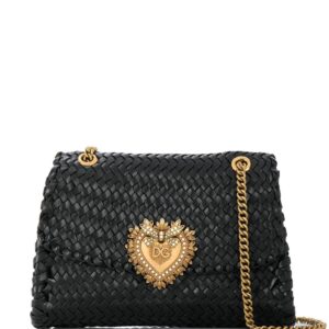 Dolce & gabbana logo-plaque woven shoulder bag