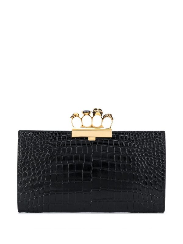 Alexander McQueen Four Ring embossed clutch bag