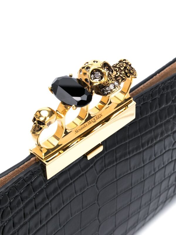 Alexander McQueen Four Ring embossed clutch bag - Image 4