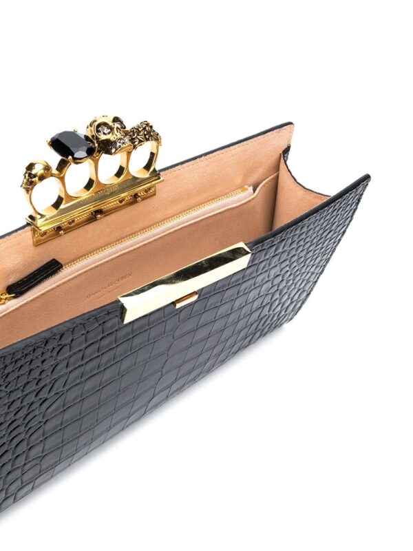 Alexander McQueen Four Ring embossed clutch bag - Image 5