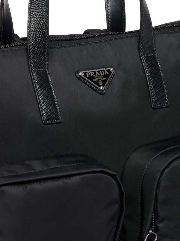 Prada large logo-plaque backpack - Image 3