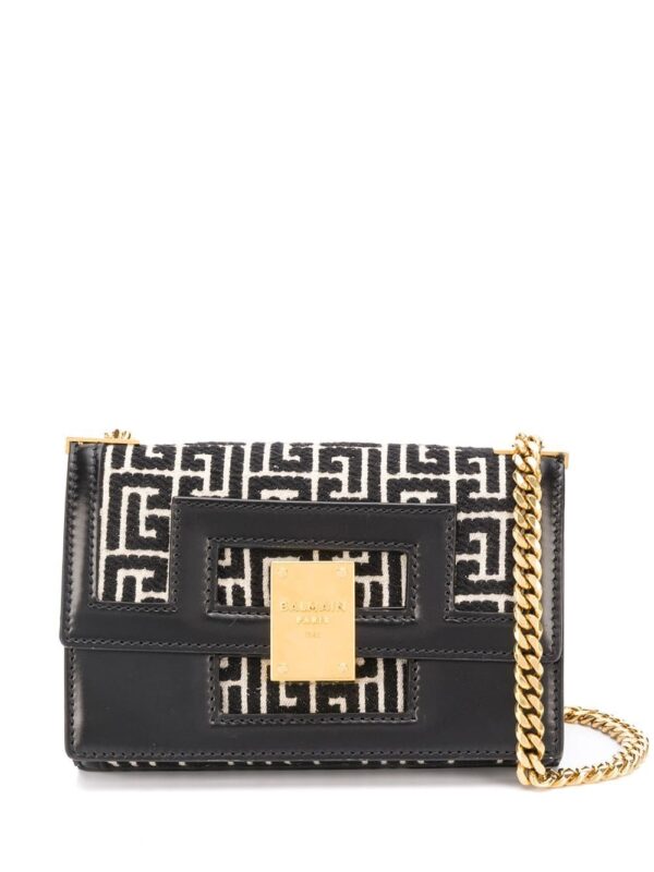 Balmain small 1945 Heritage monogram jacquard bag