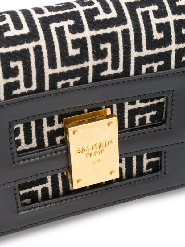 Balmain medium 1945 Heritage monogram jacquard bag - Image 4