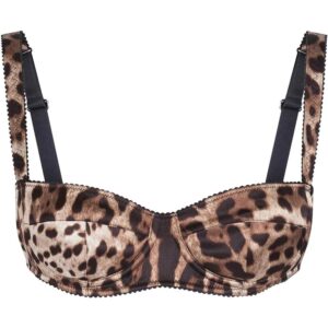 Dolce & Gabbana leopard-print satin balconette bra
