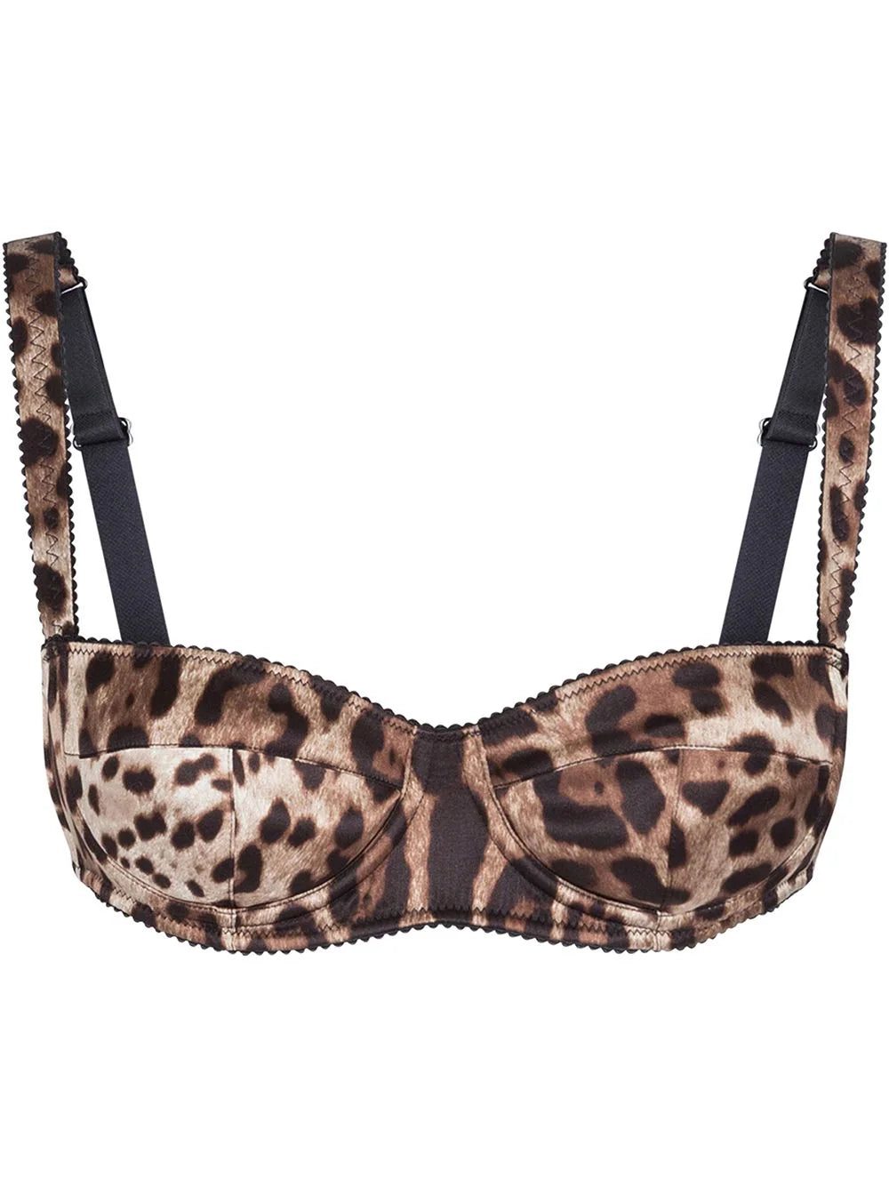 Dolce & Gabbana leopard-print satin balconette bra