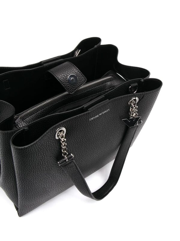 Emporio Armani pebbled-effect logo-plaque tote bag - Image 5
